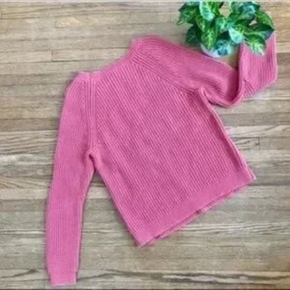 Gap Cable Knit Chunky Coral Coast Salmon Crew Neck Sweater Size M - Picture 8 of 11